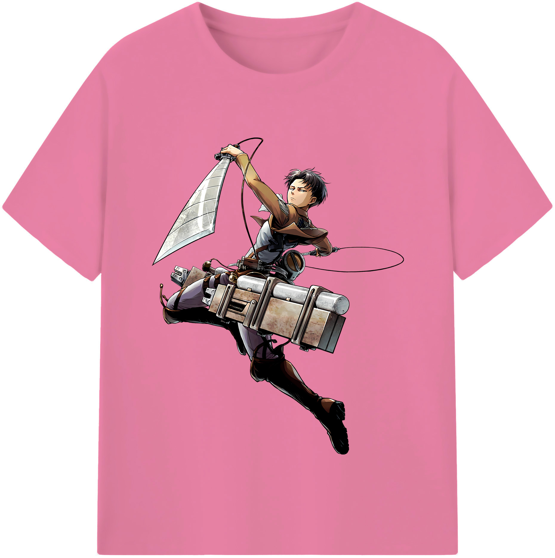 （画像用） 進撃の巨人 リヴァイ·アッカーマン Attack on Titan Levi Ackerman 綿100％半袖Tシャツ（フロントプリント）
